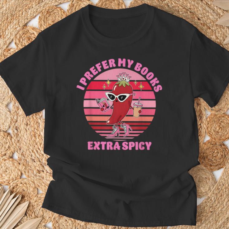 I Prefer My Books Extra Spicy Book Lovers T-Shirt Gifts for Old Men