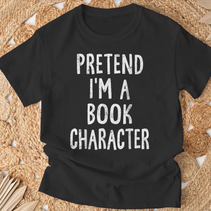 Pretend I'm A Book Character Lazy Easy Halloween Costume T-Shirt Gifts for Old Men