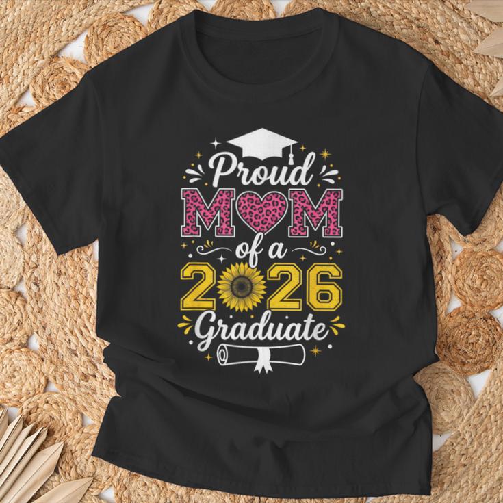 Proud Mom Of A 2026 卒業 シニア ひまわり ヒョウ ハート Tシャツ 高齢者への贈り物