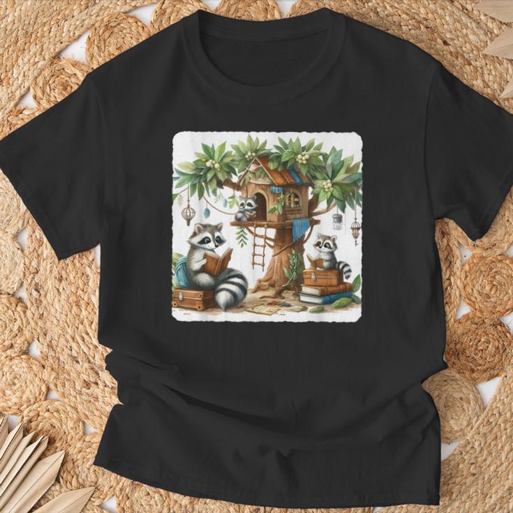 Raccoon Family Reading Around Treetop Home Books Adventure T-Shirt Gifts for Old Men Raccoon Family Reading Around Treetop Home Books Adventure T-Shirt Gifts for Old Men