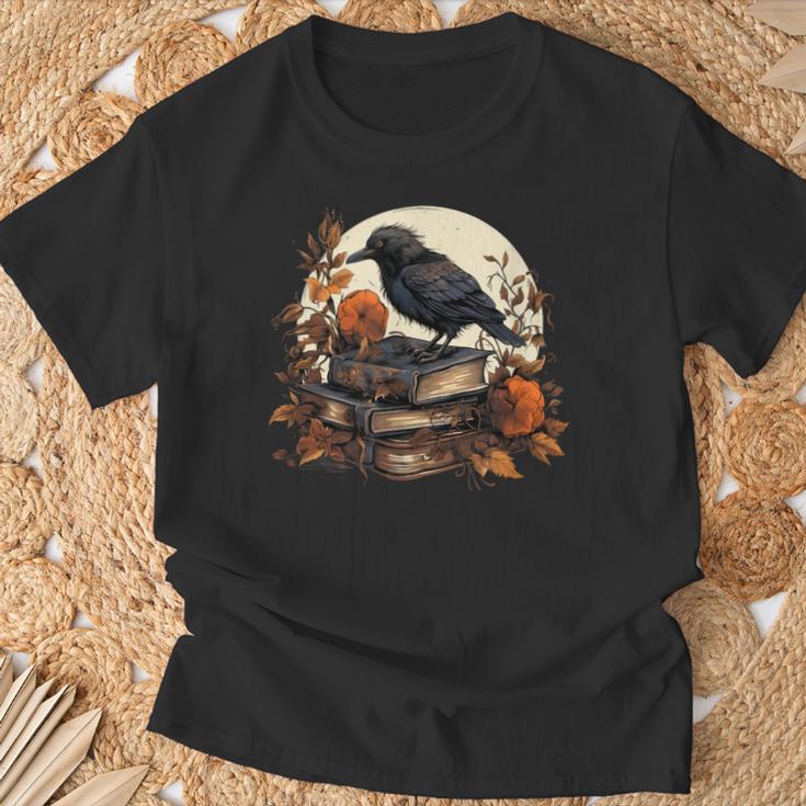 Raven Reading Book Occult Crow T-Shirt Gifts for Old Men Raven Reading Book Occult Crow T-Shirt Gifts for Old Men