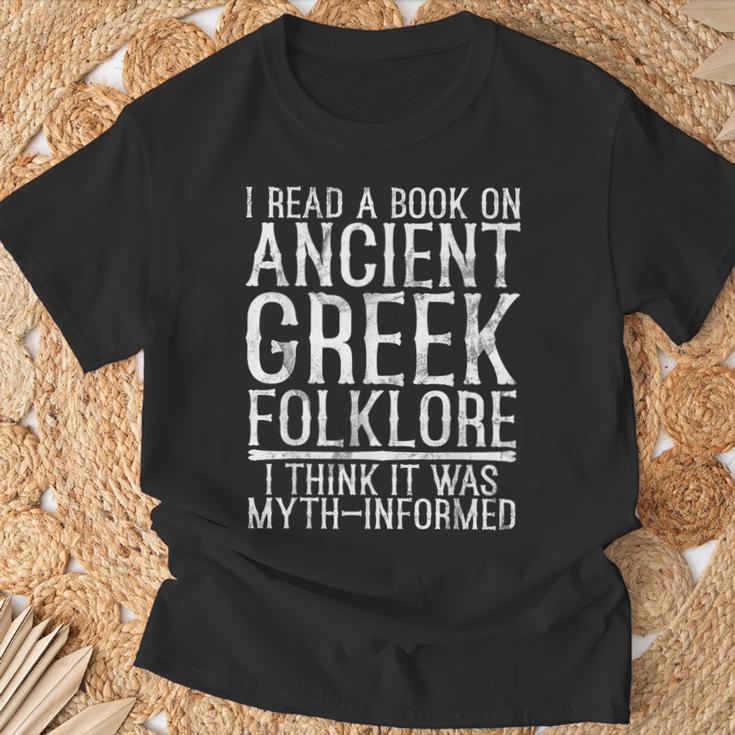 I Read a Book On Ancient Greek Folklore Greek T-Shirt Gifts for Old Men I Read a Book On Ancient Greek Folklore Greek T-Shirt Gifts for Old Men