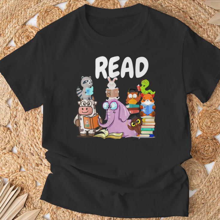 Read Book Club Piggie Elephant Pigeons Teacher Library For Men Women Kids T-Shirt Gifts for Old Men