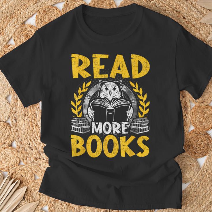 Read More Books Book Lovers Reading T-Shirt Gifts for Old Men