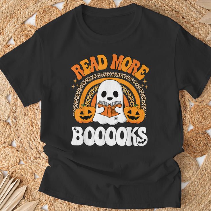 Read More Books Booooks Ghost Pumpkin Cute Teacher Halloween T-Shirt Gifts for Old Men