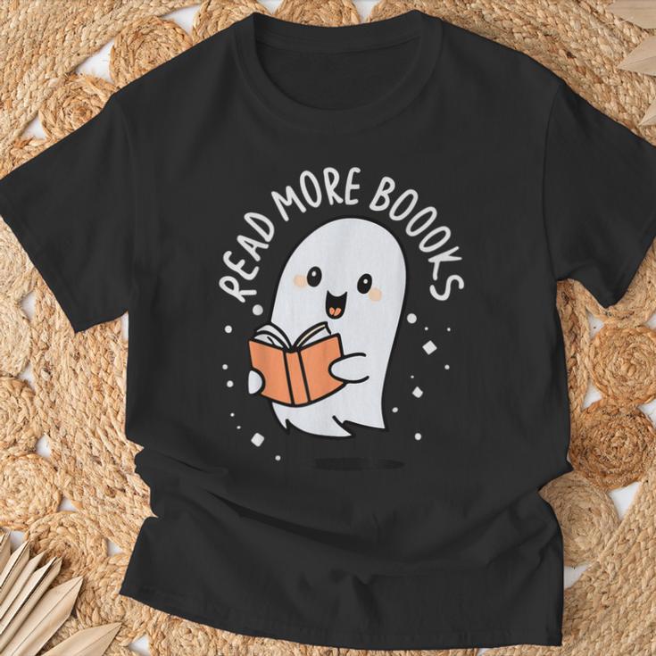 Read More Books Cute Ghost Halloween Teacher T-Shirt Gifts for Old Men