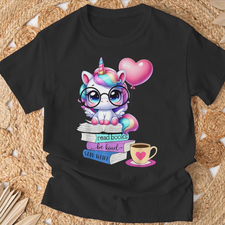 Read Books Be Kind Stay Weird Cute Unicorn Reading Librarian T-Shirt Gifts for Old Men Read Books Be Kind Stay Weird Cute Unicorn Reading Librarian T-Shirt Gifts for Old Men
