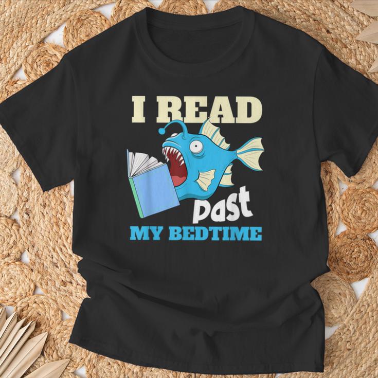 I Read Past My Bed Time Book Reading Anglerfish Librarian T-Shirt Gifts for Old Men I Read Past My Bed Time Book Reading Anglerfish Librarian T-Shirt Gifts for Old Men