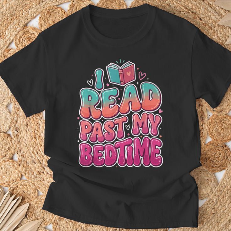 I Read Past My Bedtime Book Lover Bookworm T-Shirt Gifts for Old Men