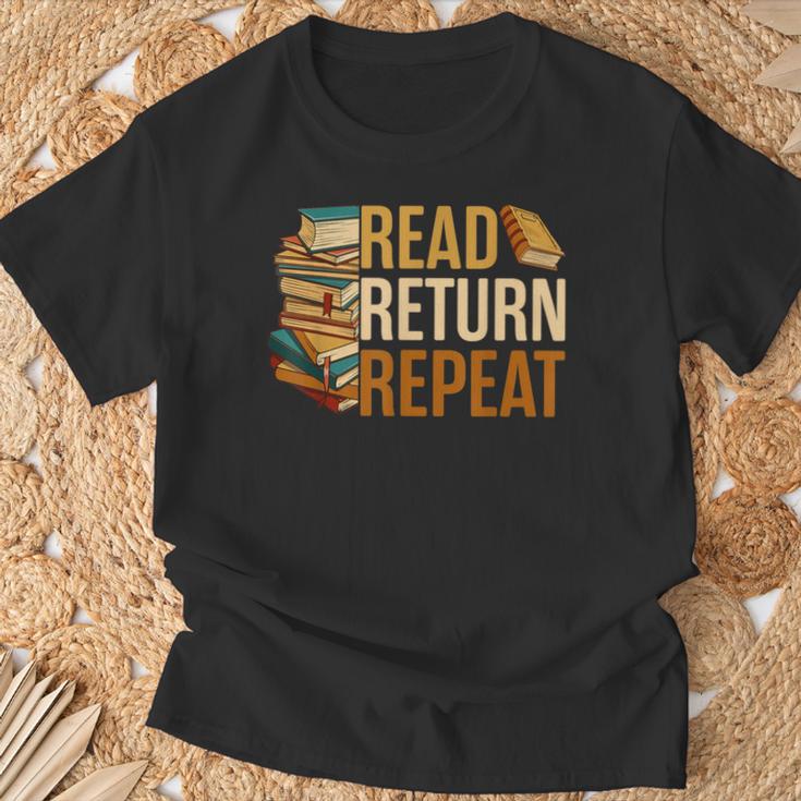 Read Return Repeat Cute Librarian Library Worker Book Lovers T-Shirt Gifts for Old Men
