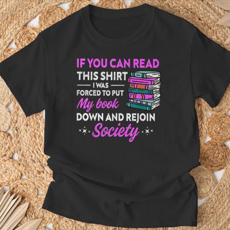 If You Can Read This Shirt I Was Forced To Put My Book Down T-Shirt Gifts for Old Men
