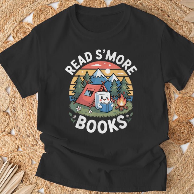 Read S'More Books Camping Lover T-Shirt Gifts for Old Men