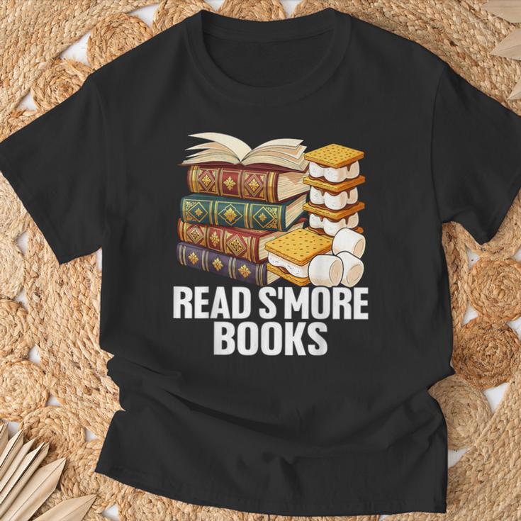 Read S'More Books Camping Themed Literacy Night T-Shirt Gifts for Old Men