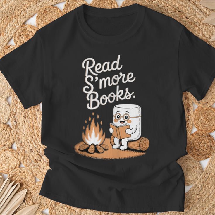 Read S'More Books Camping Outdoors Reading Campfire Smores T-Shirt Gifts for Old Men