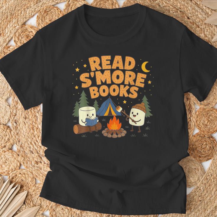 Read S'More Books Camping Outdoors Travel Campfire Smores T-Shirt Gifts for Old Men