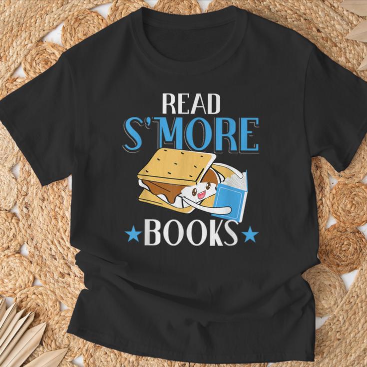 Read Smore Books Men Campfire Camping Camper T-Shirt Gifts for Old Men