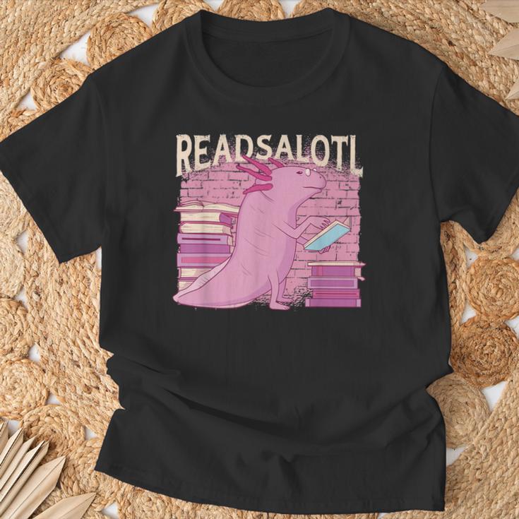READALOTL Read A Lot AXOLOTL Reader Books Axolotls Meme T-Shirt Gifts for Old Men