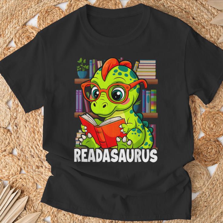 Readasaurus Reading Dinosaur Book Reader Bookworm T-Shirt Gifts for Old Men