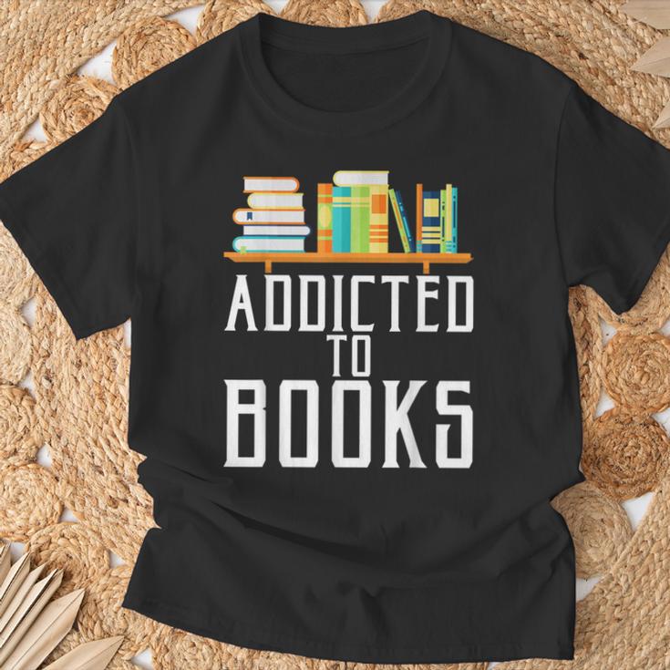 Reader & Library Apparel Addicted To Books Book Lover T-Shirt Gifts for Old Men Reader & Library Apparel Addicted To Books Book Lover T-Shirt Gifts for Old Men