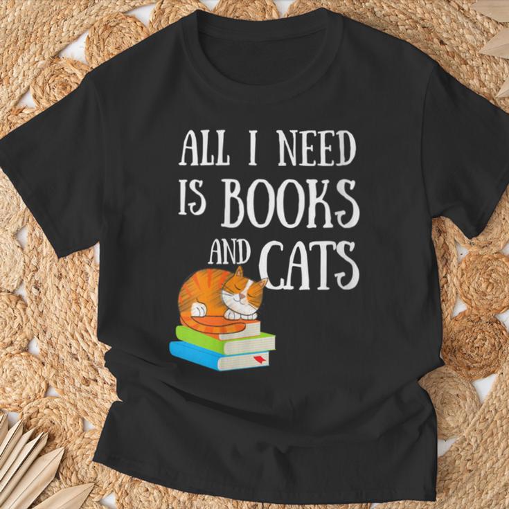 Reader All I Need Is Books And Cats Cat Lover Kitten Reading T-Shirt Gifts for Old Men Reader All I Need Is Books And Cats Cat Lover Kitten Reading T-Shirt Gifts for Old Men