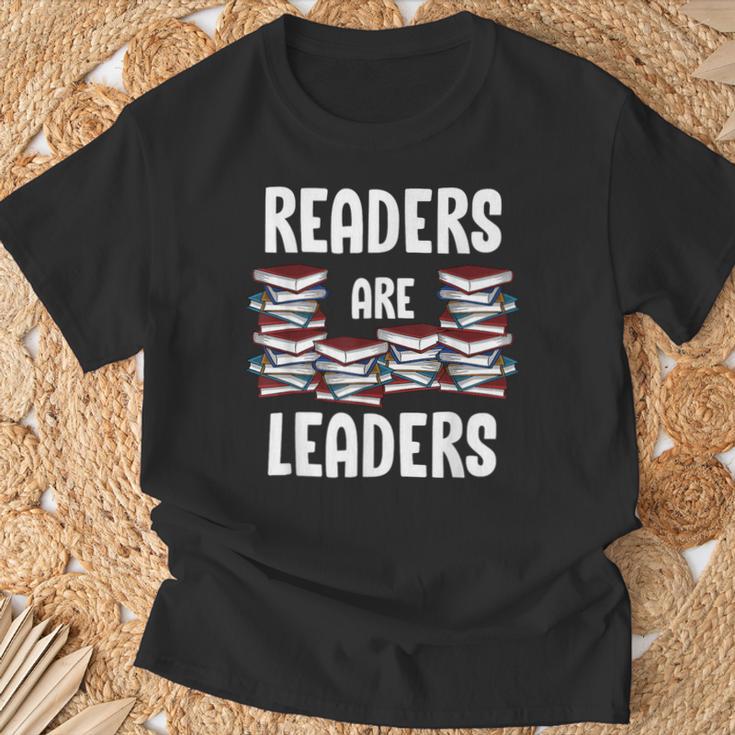 Readers Are Leaders Book Lover Librarian Sayings Quotes T-Shirt Gifts for Old Men