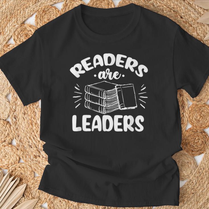 Readers Are Leaders Books Reading Librarian Teacher Bookworm Men Women Kids T-Shirt Gifts for Old Men
