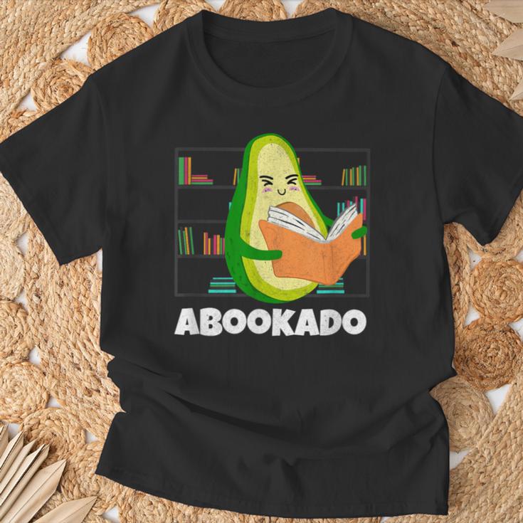 Reading Avocado Book School Librarian Abookado T-Shirt Gifts for Old Men