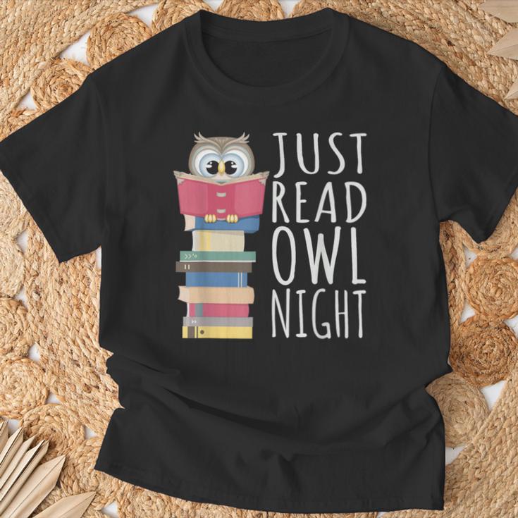 Reading Book Bookworm Kawaii Library Just Read Owl Night T-Shirt Gifts for Old Men Reading Book Bookworm Kawaii Library Just Read Owl Night T-Shirt Gifts for Old Men
