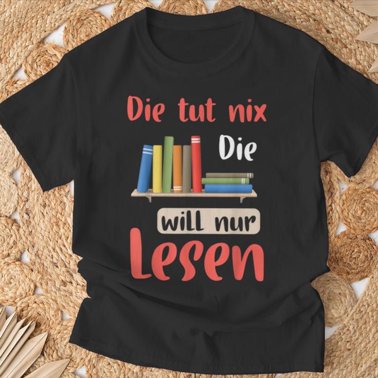 Reading Book Library Literature T-Shirt T-Shirt Gifts for Old Men