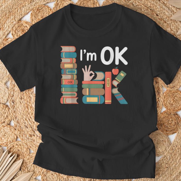 Reading Book Lover I'm Ok Bookworm Librarian Reader T-Shirt Gifts for Old Men