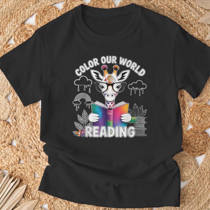 Reading Colors Our World Color Our World 2026 Reading Book T-Shirt Gifts for Old Men