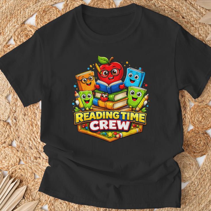 Reading Crew Teacher Literacy Classroom Book T-Shirt Gifts for Old Men