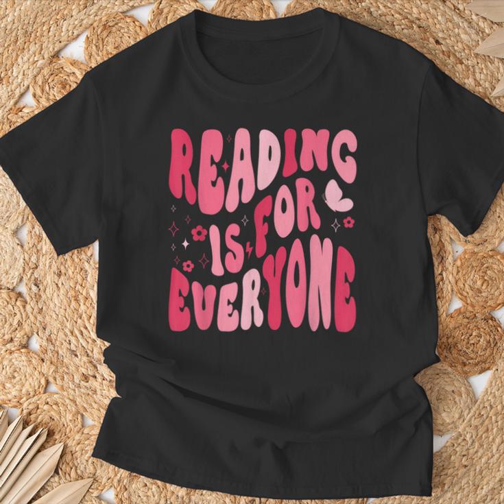 Reading Is For Everyone Books Lover Librarian Bookish Groovy T-Shirt Gifts for Old Men