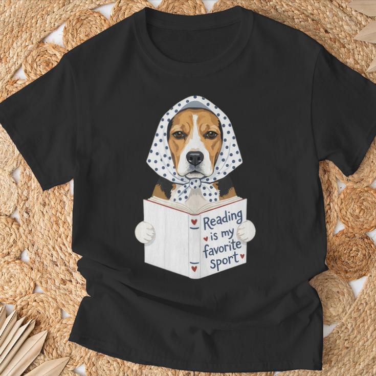 Reading Is My Favorite Sport Beagle Book Lover T-Shirt Gifts for Old Men