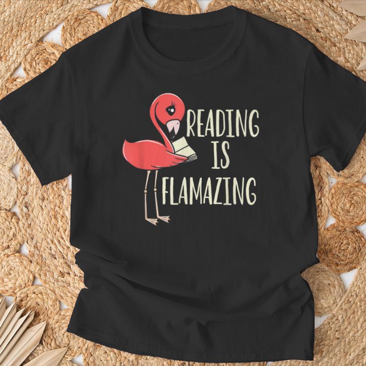 Reading Is Flamazing Reading Lover Book Nerd Bookworm T-Shirt Gifts for Old Men