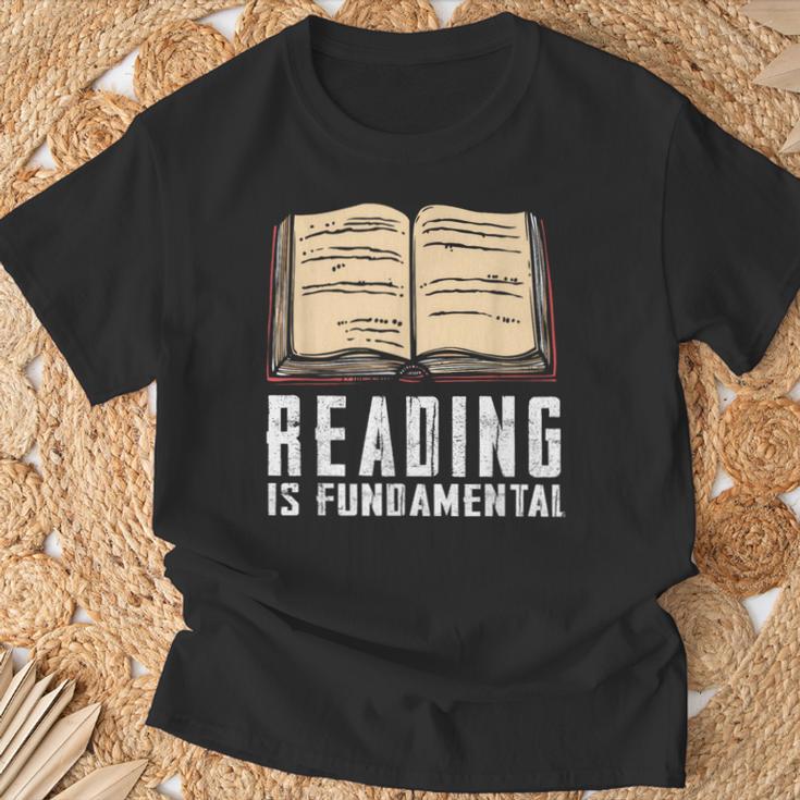 Reading Fundamental Books Lover Bookworm Reader Literature T-Shirt Gifts for Old Men