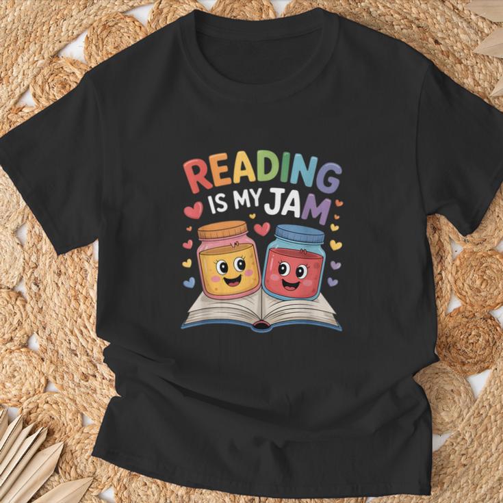 Reading Is My Jam Book Lover Humor T-Shirt Gifts for Old Men