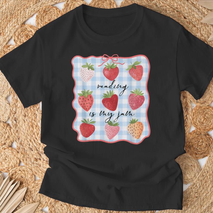 Reading Is My Jam Preppy Stawberry Bookworm Book Lover Nerd T-Shirt Gifts for Old Men Reading Is My Jam Preppy Stawberry Bookworm Book Lover Nerd T-Shirt Gifts for Old Men