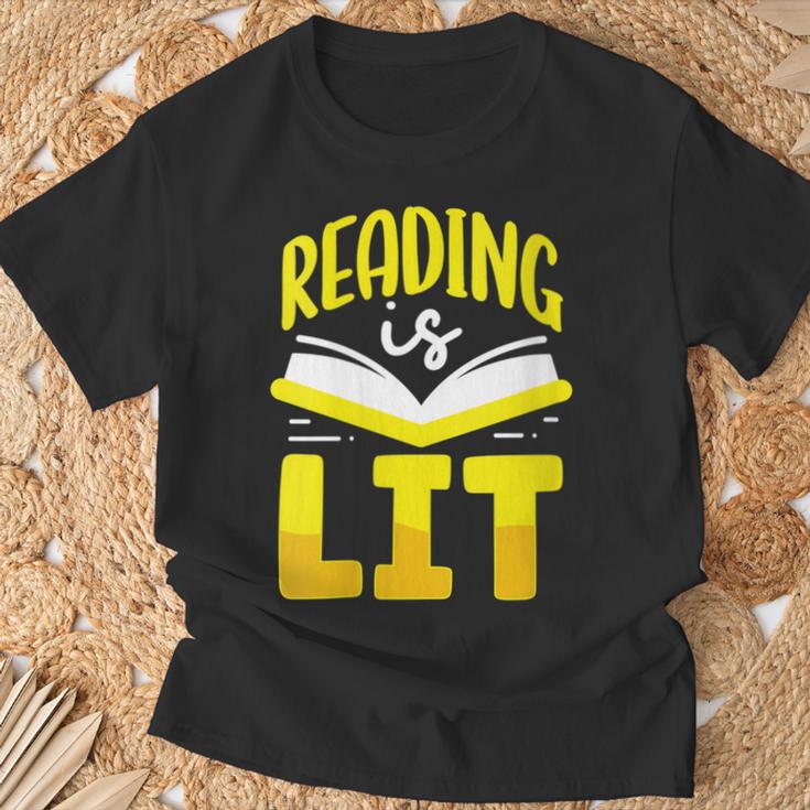 Reading Is Lit Bookworm Book Reading T-Shirt Gifts for Old Men Reading Is Lit Bookworm Book Reading T-Shirt Gifts for Old Men