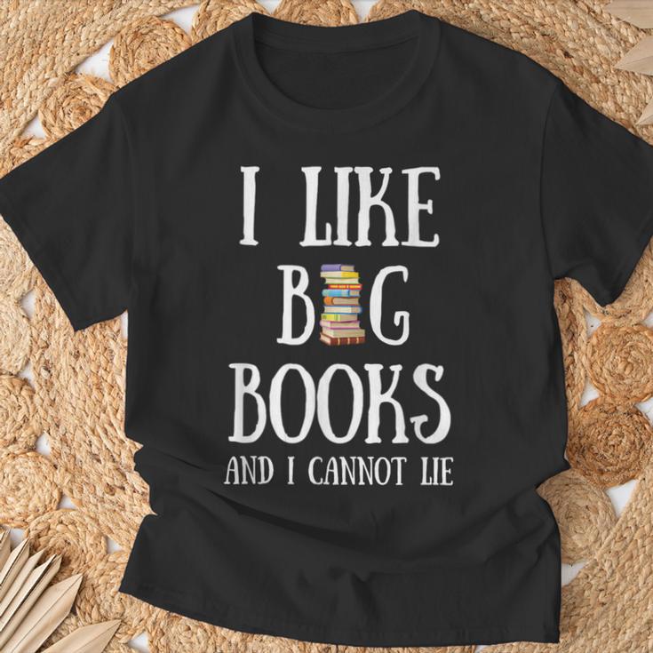 Reading Pun I Like Big Books & I Cannot Lie Reader Bookworm T-Shirt Gifts for Old Men