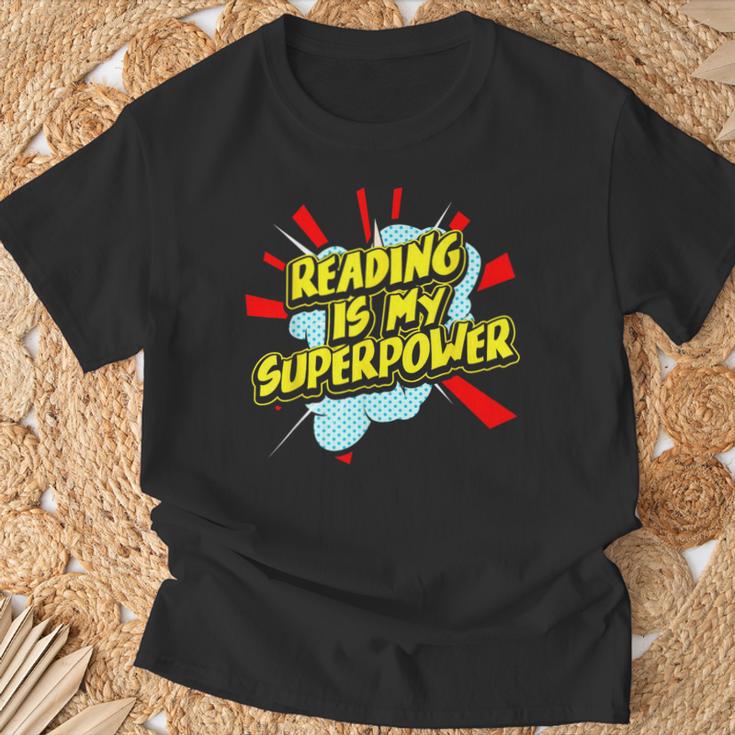 Reading Is My Superpower For a Book Lovers Readers Reading T-Shirt Gifts for Old Men