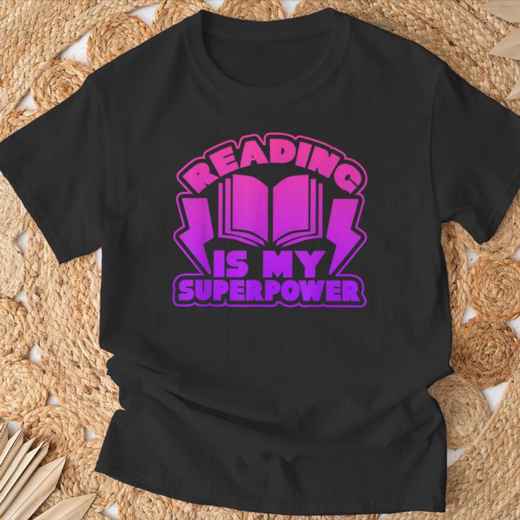 Reading Is My Superpower Graphic Book T-Shirt T-Shirt Gifts for Old Men