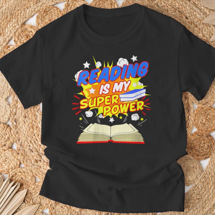 Reading Is My Superpower Comic Book T-Shirt Gifts for Old Men