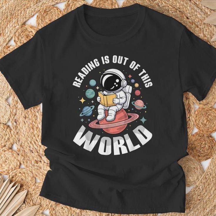 Reading Is Out Of This World Library Week World Book Day T-Shirt Gifts for Old Men