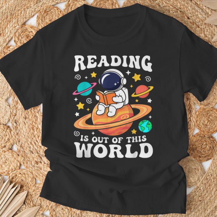 Reading Is Out Of This World Space Books Lover Kids T-Shirt Gifts for Old Men
