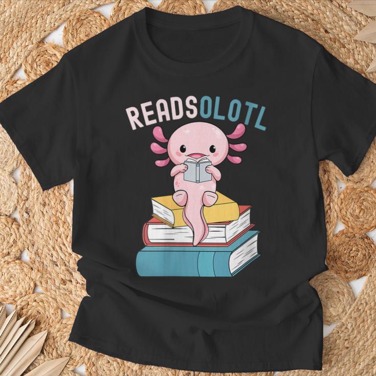 Reads Alotl Shirt Kids Readsolotl Read Axolotl Shirt Books T-Shirt Gifts for Old Men