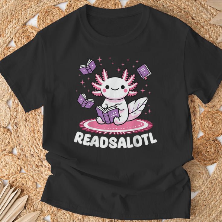 Readsalotl Axolotl Kawaii Anime Book Lover Reading T-Shirt Gifts for Old Men Readsalotl Axolotl Kawaii Anime Book Lover Reading T-Shirt Gifts for Old Men