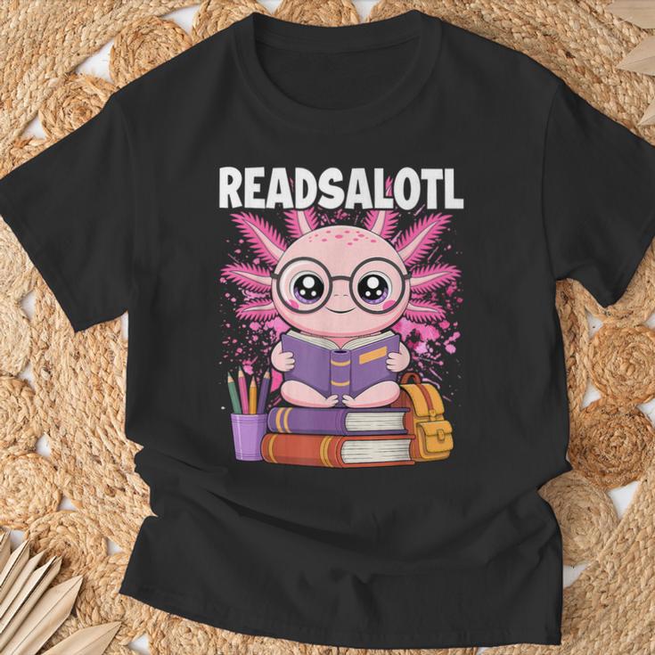 Readsalotl Axolotl Reading Book Bookworm T-Shirt Gifts for Old Men Readsalotl Axolotl Reading Book Bookworm T-Shirt Gifts for Old Men