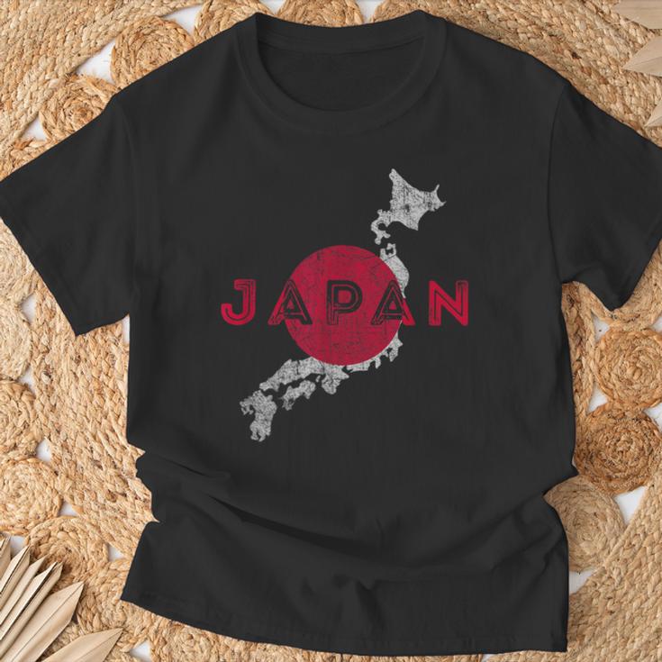 Recuerdo De Bandera Y Mapa Japonés Japón Camiseta unisex Regalos para ancianos