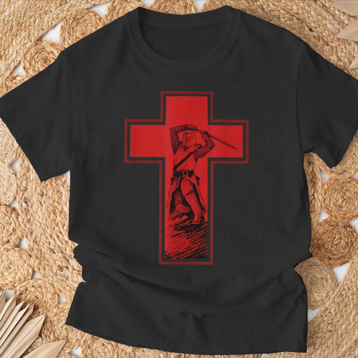 Regalo De Cruz Y Espada De Caballero Templario Camiseta unisex Regalos para ancianos